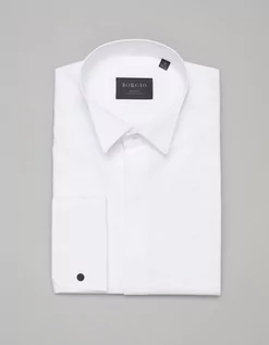Koszule męskie - koszula enna 00417 na spinki biały slim fit - grafika 1