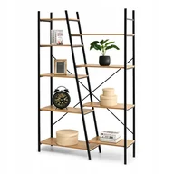 Regały - Designerski Regał Na Książki Dekoracje Gefion Dębowy Czarny Do Domu Biura - miniaturka - grafika 1