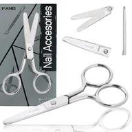 Akcesoria do paznokci - Nożyczki do paznokci skórek proste ostrza kosmetyczne manicure pedicure stal gabinet SPA srebrne - miniaturka - grafika 1
