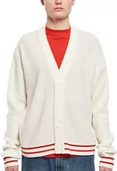 Swetry męskie - Urban Classics Sporty Boxy Cardigan, modny męski kardigan z dzianiny o kroju oversize, dostępny w wielu kolorach, rozmiarach S-5XL, Whitesand, 3XL - miniaturka - grafika 1