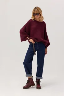 Ultramiękki sweter baby moher Futuro bordo - Swetry damskie Ultramiękki sweter baby moher Futuro bordo - Swetry damskie - miniaturka - grafika 1