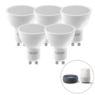 Calex Zestaw 5 inteligentnych żarówek LED GU10 przyciemnianych do ciepłych 4 9W 345 lm 2200-4000K - Żarówki LED - miniaturka - grafika 1