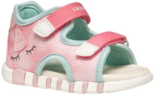 Geox B Sandal IUPIDOO Gir, dziewczęta, 0-24, łososiowy/biały, 22 EU, Łosoś biały, 22 EU