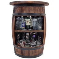 Pozostałe akcesoria barmańskie - Barek beczka z blatem i półką w kolorze wenge 82cm - miniaturka - grafika 1