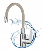 Baterie kuchenne - Bateria kuchenna z elastyczną wylewką beżowa Elza - miniaturka - grafika 1