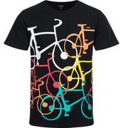 Koszulki męskie - Męski t-shirt z krótkim rękawem, z rowerami, czarny - miniaturka - grafika 1