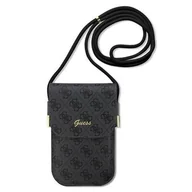 Etui i futerały do telefonów - Guess PU 4G Metal Logo Script Phone Bag GUOWBP4SNSK Czarne - miniaturka - grafika 1