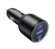 Ładowarki samochodowe - UGREEN CD293 2XUSB-C PD+ USB-A 130W (czarny) - miniaturka - grafika 1