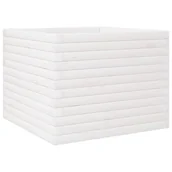 Donice - vidaXL Donica ogrodowa, biała, 60x60x46 cm, lite drewno sosnowe - miniaturka - grafika 1