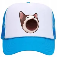 Czapki i chusty sportowe męskie - Czapka Niebieska Daszek Na Wiosnę Kotki POPCAT Wz - miniaturka - grafika 1