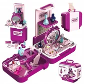 Zabawy w naśladowanie dorosłych - Toaletka Walizka 3W1 Kosmetyki Akcesoria Lusterko U837 - miniaturka - grafika 1