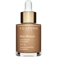 Podkłady do twarzy - Clarins, Skin Illusion, podkład nawilżająco-rozświetlający 114 Cappuccino, SPF 15, 30 ml - miniaturka - grafika 1