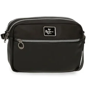 Pepe Jeans Christine Torba na ramię Czarna 24x16x9 cm Poliester z Detalami ze sztucznej skóry by Joumma Bags, Czarny (Black), Talla única, torebka na ramię - Torebki damskie - miniaturka - grafika 1