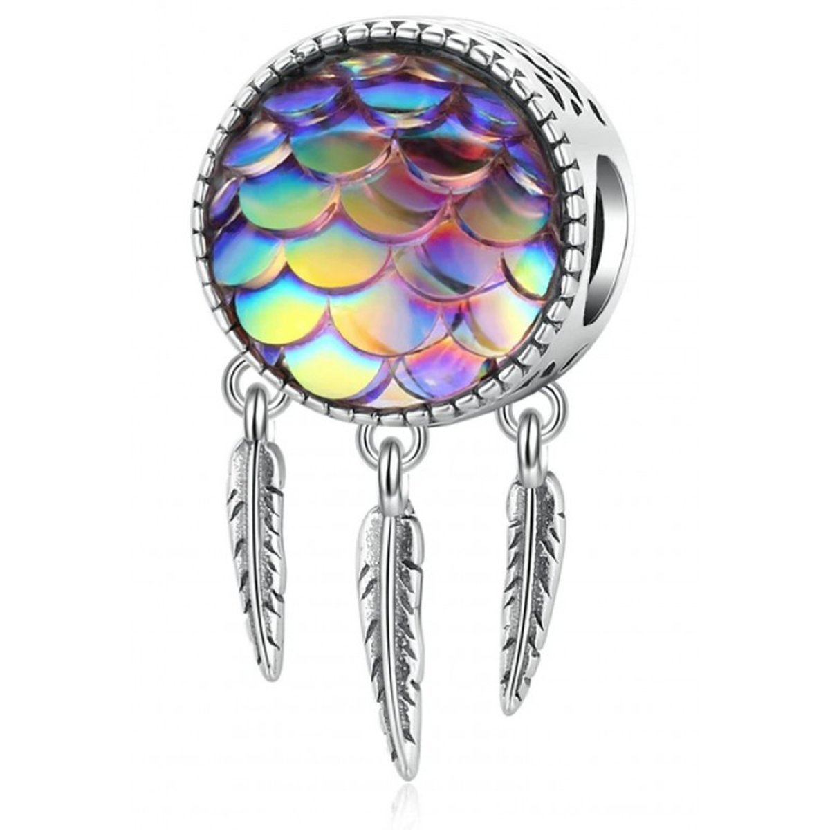 Charms serce Łapacz Snów Łuski Ryby srebro 925