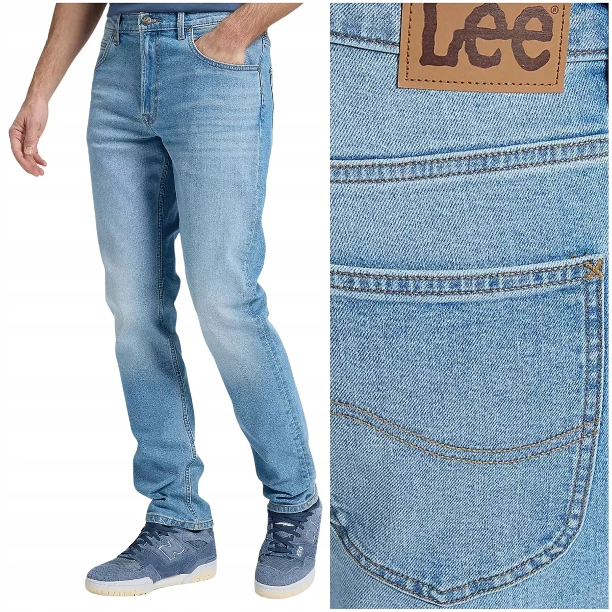Lee Brooklyn Jasper męskie proste klasyczne spodnie jeansowe W33 L34