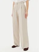 Spodnie damskie - Tommy Hilfiger Spodnie materiałowe WW0WW45460 Beżowy Relaxed Fit - miniaturka - grafika 1