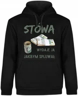 Bluzy męskie - BLUZA MĘSKA Z KAPTUREM STÓWA RAP PRO8L3M ŚMIESZNA PREZENT CZARNA R-L A15 - miniaturka - grafika 1