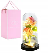 Zabawki kreatywne - WIECZNA RÓŻA W SZKLE ŚWIECĄCA LED PREZENT PUDEŁKO NA WALENTYNKI DZIEWCZYNY - miniaturka - grafika 1
