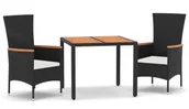 Meble ogrodowe - Czarny zestaw ogrodowy ze stolikiem R4-D79 - miniaturka - grafika 1