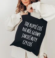 Torby i wózki na zakupy - czarna torba EKO z nadrukiem - miniaturka - grafika 1