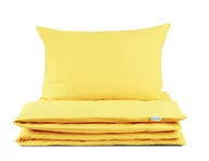 Pościel dla dzieci - Pościel dziecięca 100x160 bawełniana żółta z plecaczkiem - miniaturka - grafika 1