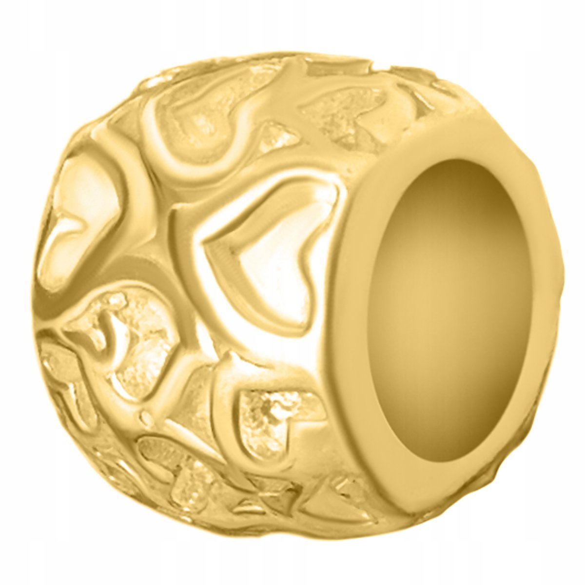 Złoty Charms Serca Serduszka Koralik z Sercami Serce Heart SREBRO 925