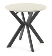 Stoły - Okrągły kaszmirowy stół rozkładany z czarnymi nogami B4-N69 - miniaturka - grafika 1