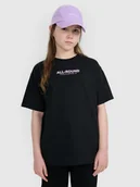 Koszulki dla dziewczynek - 4F T-shirt oversize z nadrukiem dziewczęcy - czarny 122 (6-7 lat) - miniaturka - grafika 1
