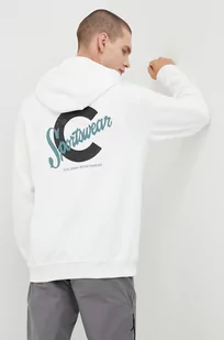 Columbia bluza męska kolor biały z kapturem z nadrukiem - Bluzy męskie - miniaturka - grafika 1