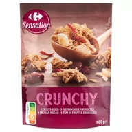 Płatki śniadaniowe i musli - Carrefour Sensation Chrupiąca granola zbożowa z suszonymi owocami 500 g - miniaturka - grafika 1