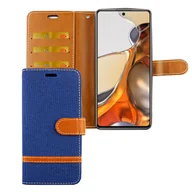 Etui i futerały do telefonów - Etui na telefon komórkowy Xiaomi 11T Pro Etui ochronne z klapką i miejscem na kartę, kolor: Jeans Blue - miniaturka - grafika 1
