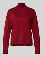 Swetry damskie - Sweter z dzianiny ze stójką - miniaturka - grafika 1