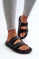 Klapki i japonki damskie - Lekkie Piankowe Klapki Damskie Z Klamrami Big Star NN274A750 Czarne-37 - miniaturka - grafika 1