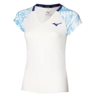 Koszulki sportowe damskie - Koszulka damska Mizuno Mugen Printed Tee White XS - miniaturka - grafika 1