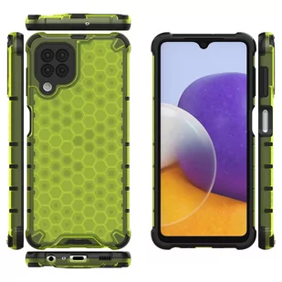 Honeycomb etui pancerny pokrowiec z żelową ramką Samsung Galaxy A22 4G zielony - Etui i futerały do telefonów - miniaturka - grafika 2