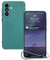 Etui i futerały do telefonów - Bizon Silikonowe etui z pierścieniem magnetycznym Case Silicone Magnetic Sq do Galaxy A36 5G, ciemnozielone - miniaturka - grafika 1