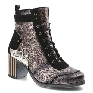 Czarne Botki Maciejka Eleganckie Buty Na Obcasie - Botki damskie - miniaturka - grafika 1