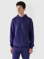 Bluzy sportowe męskie - Męska bluza dresowa nierozpinana z kapturem 4F 4FWMM00TSWSM1766 - granatowa - miniaturka - grafika 1