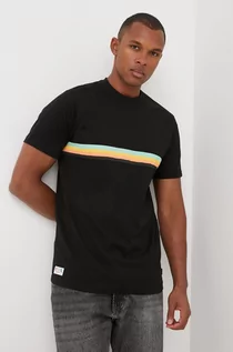 Koszulki męskie - Rip Curl t-shirt bawełniany kolor czarny z nadrukiem - grafika 1