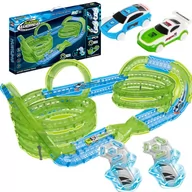 Samochody i pojazdy dla dzieci - Mega Xxl Tor Wyścigowy Elektryczny Park Zestaw Kolejka Pętle Pilot Autka - miniaturka - grafika 1