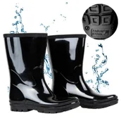 Kalosze damskie - Kalosze Damskie wysokie gumowce robocze Czarne Lekkie Polskie - miniaturka - grafika 1