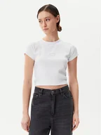 Koszulki i topy damskie - Calvin Klein Jeans T-Shirt LV047AB802 Biały Regular Fit - miniaturka - grafika 1