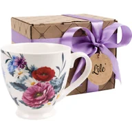 Filiżanki - Filiżanka porcelanowa w polne kwiaty 405 ml w pudełku prezentowym Lile Prati P35202 - miniaturka - grafika 1