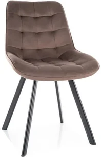 Krzesło pikowane do salonu MONTI VELVET cappuccino - Krzesła - miniaturka - grafika 1