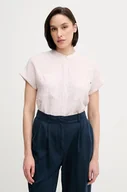 Koszule damskie - Tommy Hilfiger koszula lniana damska kolor różowy relaxed ze stójką WW0WW44715 - miniaturka - grafika 1