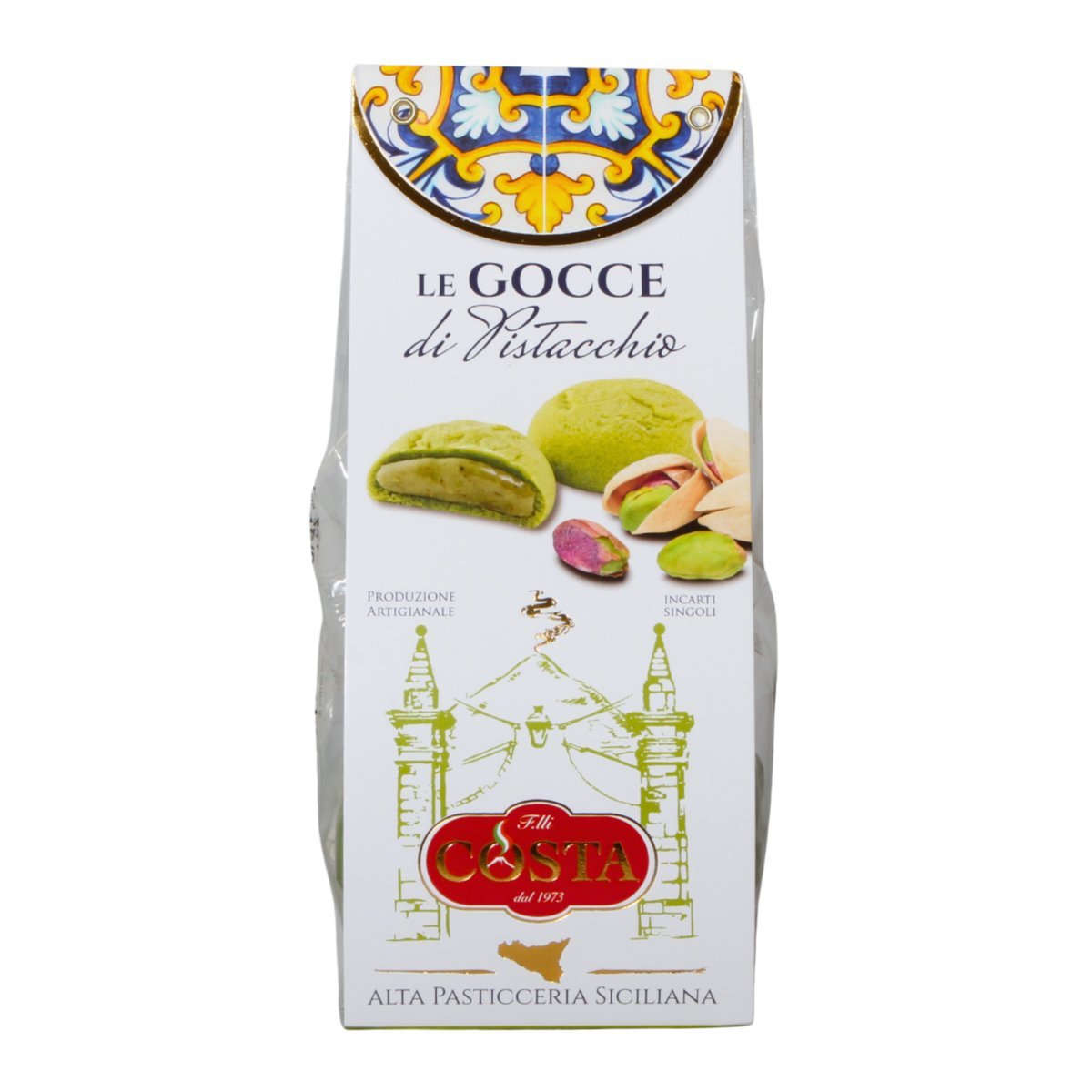 COSTA DOLCI Włoskie Kruche Ciastka z Kremem Pistacjowym Sycylia 120g