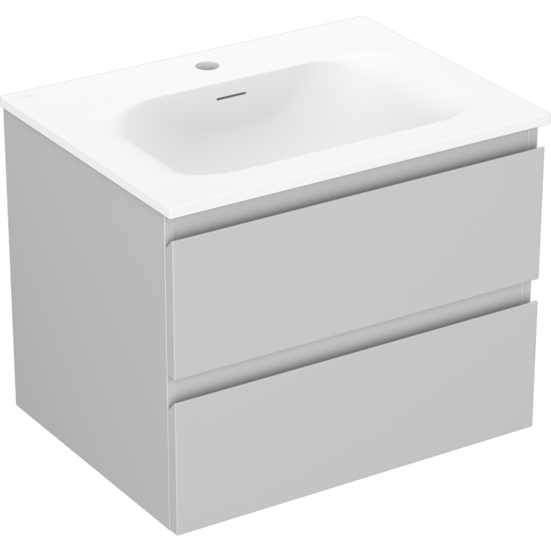 Mexen Orio szafka łazienkowa 60 cm z umywalką Vela, 2 szuflady, szara mat/biała mat - 91A10-06047-2-BFF62-W23M01