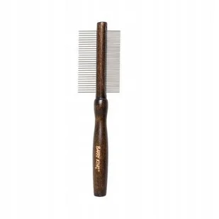 Ekskluzywny grzebie� dwustronny,dla zwierz�t,r�czka drewno bukowe,metalowe z�by, 29/78 pin�w, wym.5,4x18,9cm - Szczotki i furminatory - miniaturka - grafika 1