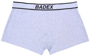 Szare, męskie, bawełniane bokserki BADEX XL - Majtki męskie - miniaturka - grafika 1