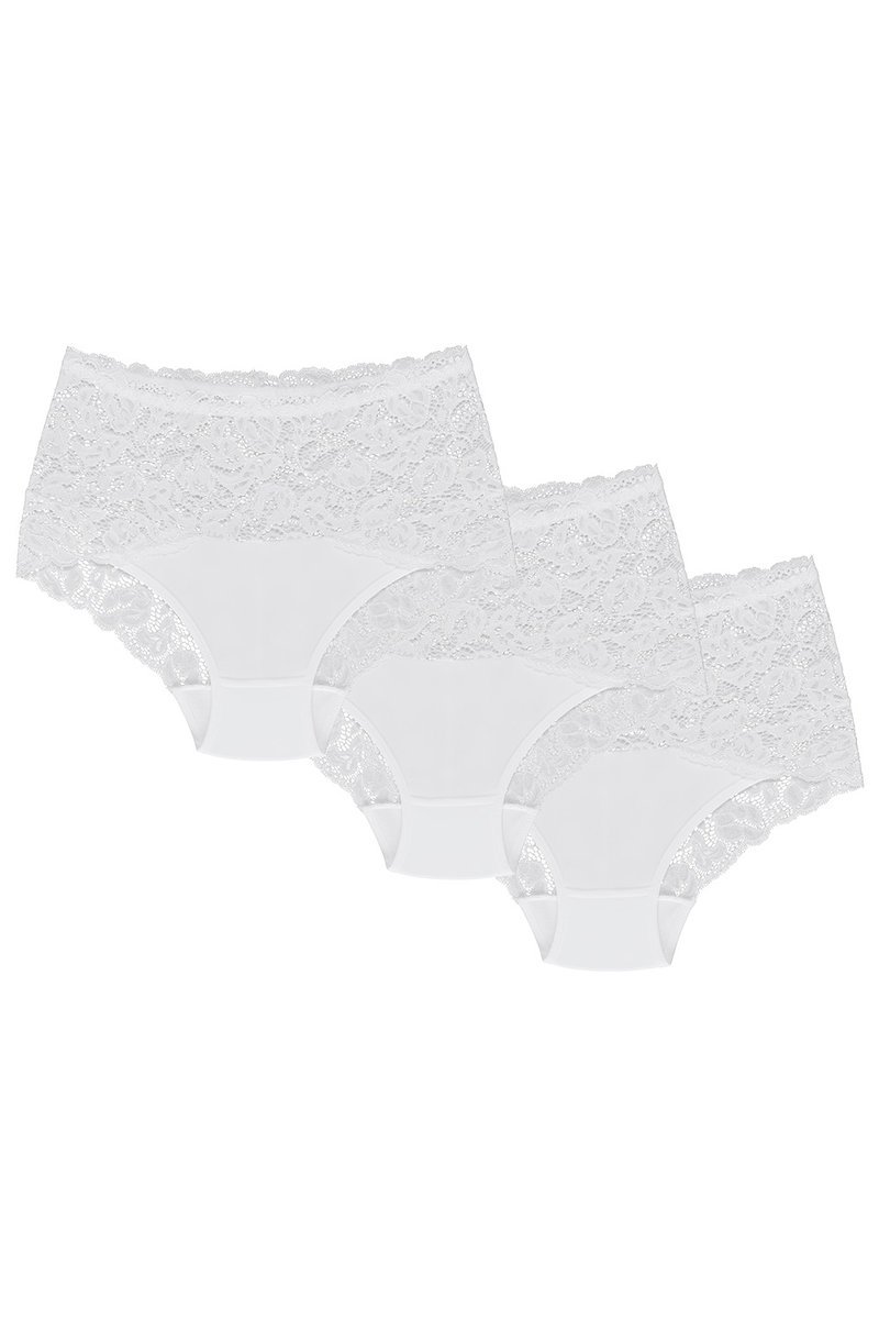 Wol-Bar Teri 3-pak biały 2XL Majtki figi